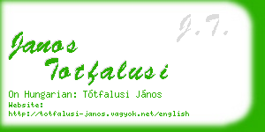 janos totfalusi business card